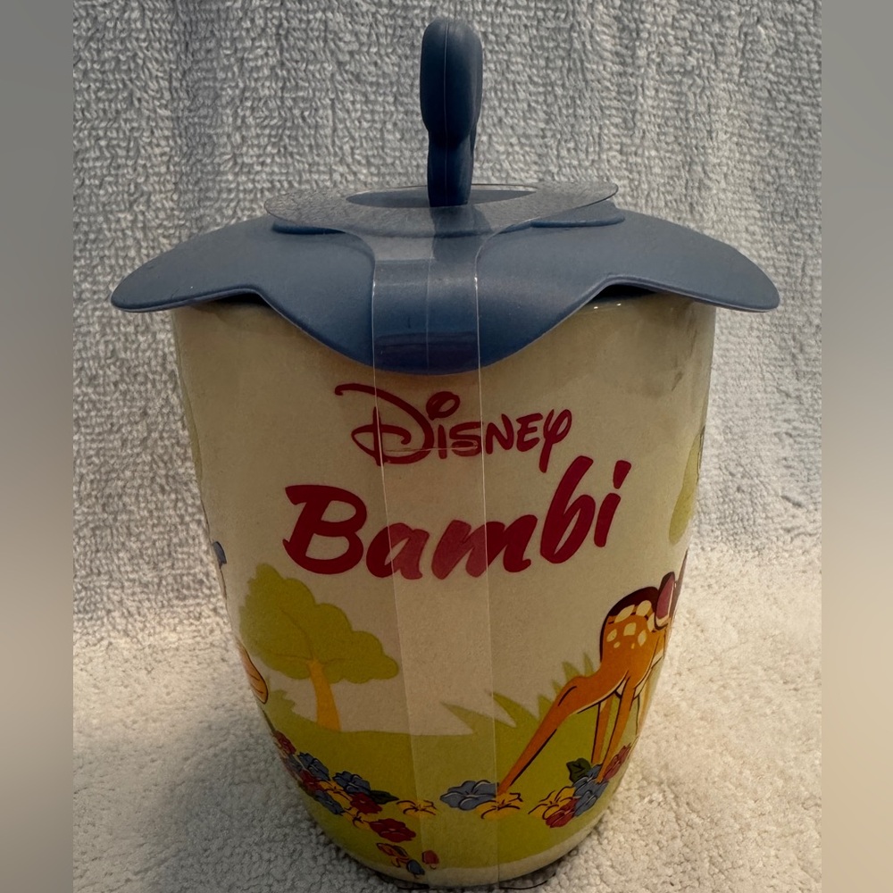 New with Tags Disney Bambi Coffee Mug with Blue silicone Lid fun classic design